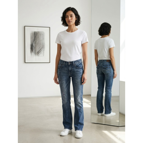 Flypaper Bootcut Jeans W29 L32 Faded Blue Denim - Picture 2 of 10